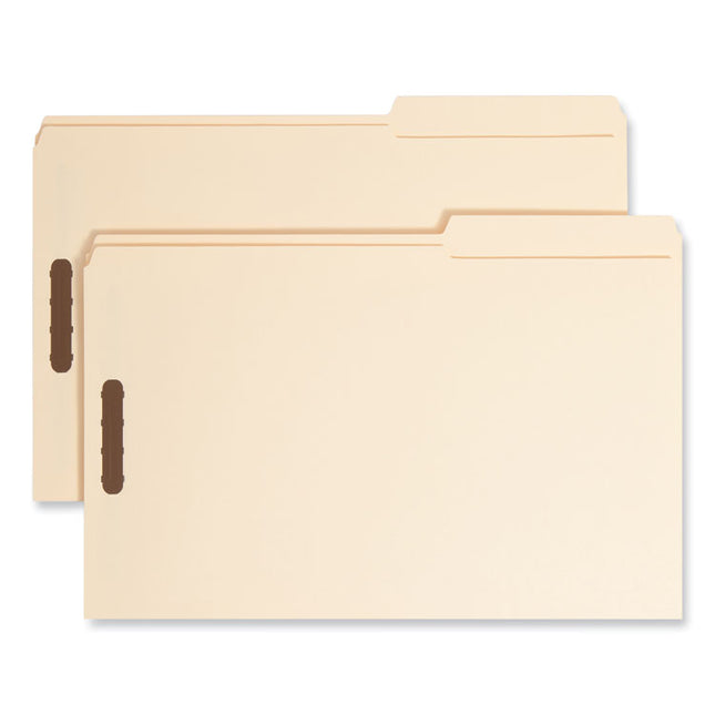 Top Tab Fastener Folders, Guide-Height 2/5-Cut Tabs, 0.75" Expansion, 2 Fasteners, Legal Size, 11-pt Manila, 50/Box