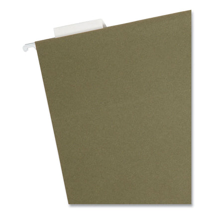 100% Recycled Hanging File Folders, Letter Size, 1/5-Cut Tabs, Standard Green, 25/Box