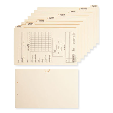 Replacement Pressboard Mortgage File Dividers, Punched for K-Style Fasteners, Legal Size, Manila, 8 Dividers/Set, 12 Sets/Box