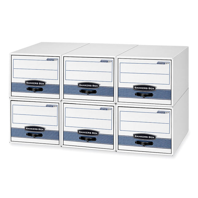 Stor/drawer Steel Plus Extra Space-Savings Storage Drawers, Letter Files, 14" X 25.5" X 11.5", White/blue, 6/carton