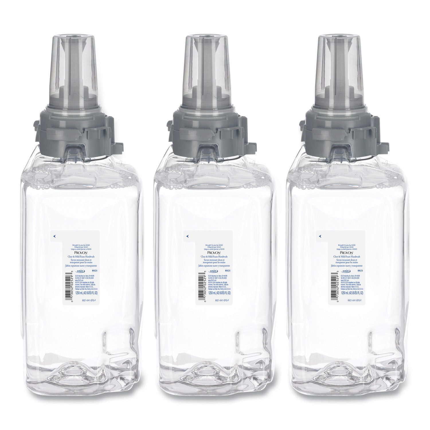 Clear and Mild Foam Hand Wash Refill, Unscented, 1,250 mL, 3/Carton