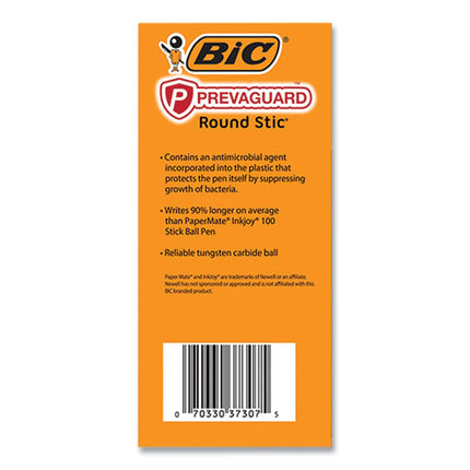 PrevaGuard Round Stic Ballpoint Pen, Stick, Medium 1 mm, Blue Ink, Translucent Blue Barrel, 60/Pack