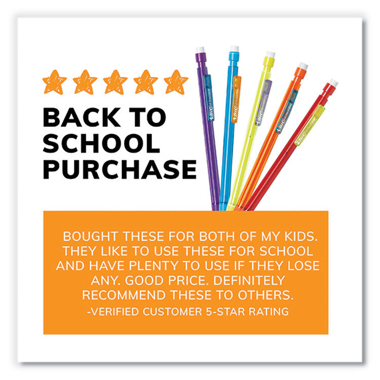 Xtra-Smooth Bright Edition Mechanical Pencils, 0.7 mm, HB (#2), Black Lead, Assorted Barrel Colors, 24/Pack, 6 Packs/Carton