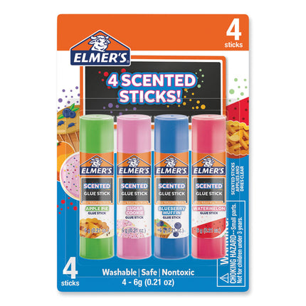 Scented Glue Sticks, 0.21 Oz, Dries In Assorted Colors, 4 Scents