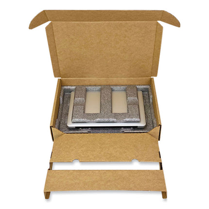 Laptop Shipping Box, One-Piece Foldover (OPF), Large, 17.25" x 11.68" x 3.75", Brown Kraft