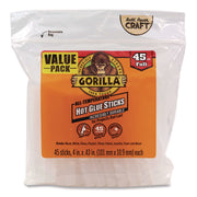 Hot Glue Sticks, 0.43" Dia X 4", Dries Clear, 45/pack