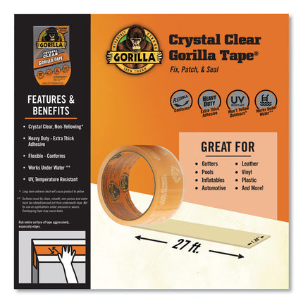 Crystal Clear Tape, 3" Core, 1.88" x 9 yds