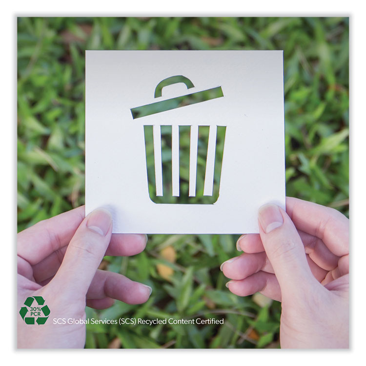 Eco Blend Max Can Liners, 33 gal, 0.8 mil, 33" x 39", Clear, 25 Bags/Roll, 8 Rolls/Carton