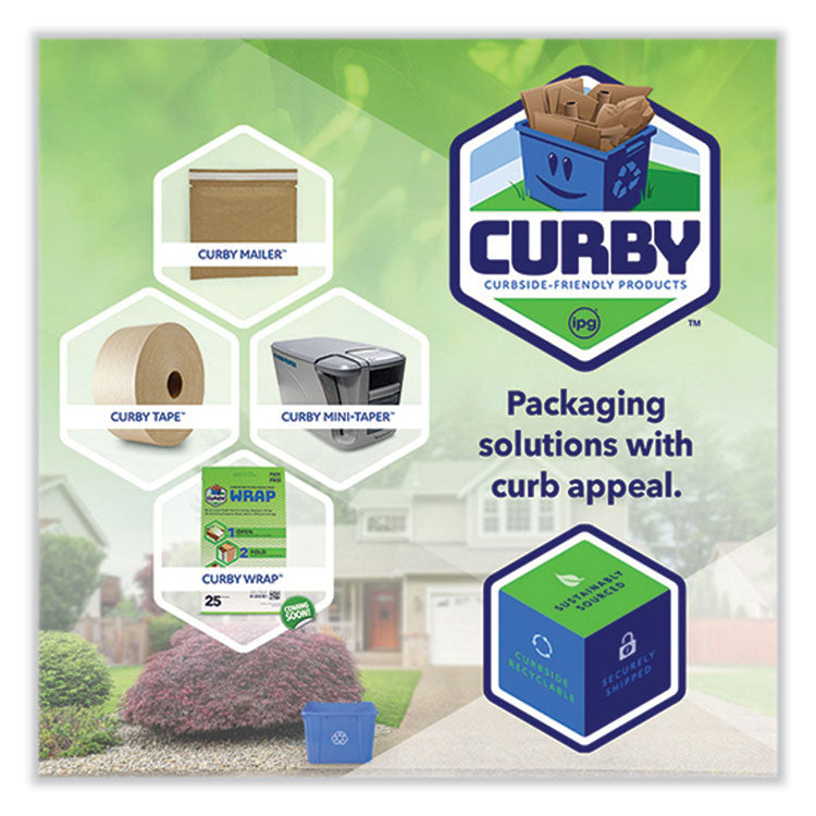 Curby Mailer Self-Sealing Recyclable Mailer, Paper Padding, Self-Adhesive, #2, 11.38 x 9.5, 30/Carton