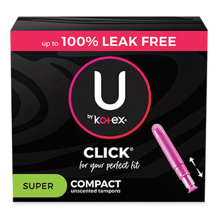 U by Kotex Click Compact Tampons, Regular, 32/Pack