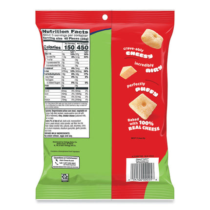 Puff'd Crackers, White Cheddar, 3 oz Bag, 6/Carton