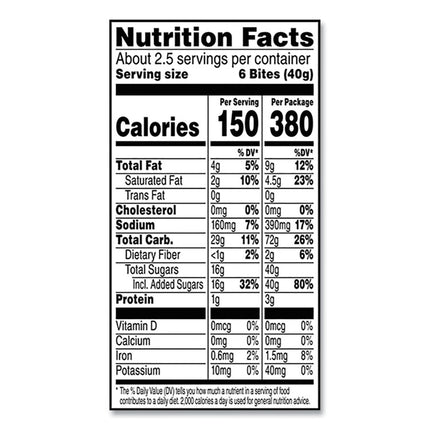 Pop Tarts Bites, Confetti Cake, 3.5 oz Bag, 6/Carton