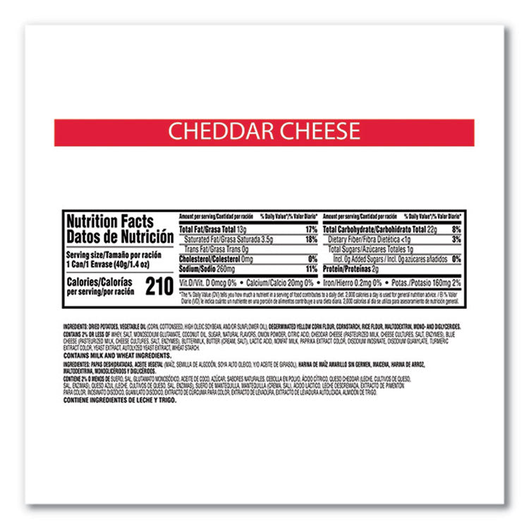 Grab and Go Cheddar Cheese Crisps, 1.4 oz Can, 12 Carton