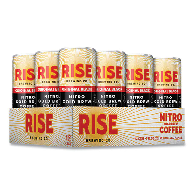 Nitro Cold Brew Latte, Original Black, 7 oz Can, 12/Carton