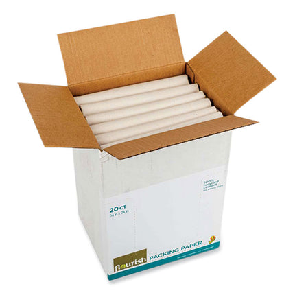 100% Recycled Paper Packing Sheets, 24" x 24", Natural, 20/Pack
