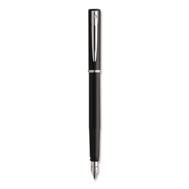Allure Fountain Pen, Fine Point, Blue Ink, Black/Silver Barrel
