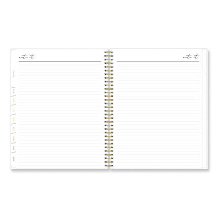 Life Note-It Leah Weekly/Monthly Notes Planner, Floral Artwork, 11 x 8.5, Gray/Pink/White Cover, 12-Month (Jan to Dec): 2025