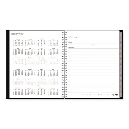 Enterprise Monthly Planner, 10 x 8, Black Cover, 12-Month (Jan to Dec): 2025