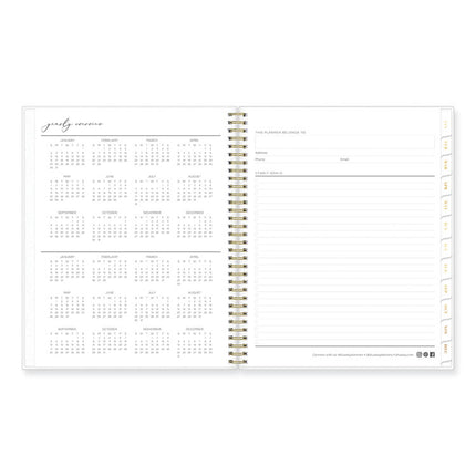 Life Note-It Leah Weekly/Monthly Notes Planner, Floral Artwork, 11 x 8.5, Gray/Pink/White Cover, 12-Month (Jan to Dec): 2025