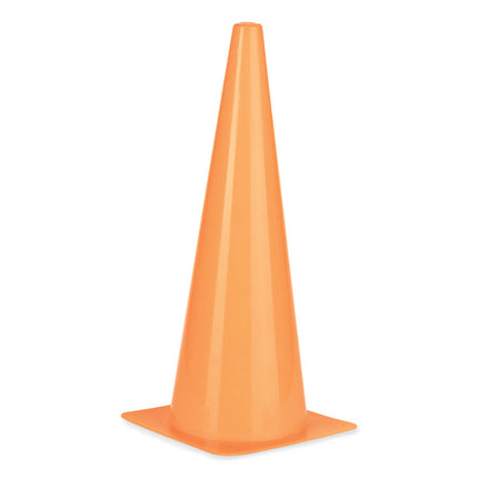 High-Visibility Plastic Cones, 18" Tall, Florescent Orange, 8" x 8" Base