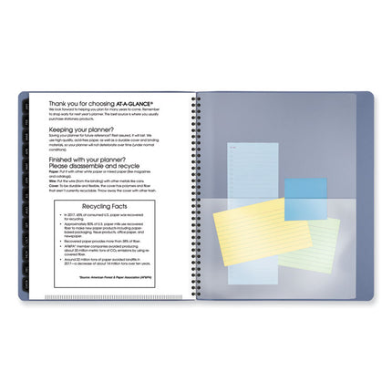 Contemporary Monthly Planner, 11.38 x 9.63, Blue Cover, 12-Month (Jan to Dec): 2025
