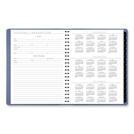 Contemporary Weekly/Monthly Planner, 11.38 x 9, Slate Blue Cover, 12-Month (Jan to Dec): 2025