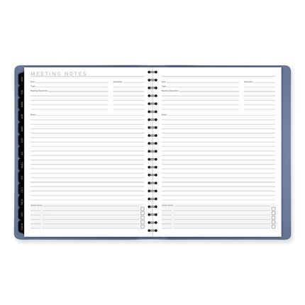 Contemporary Weekly/Monthly Planner, 11.38 x 9, Slate Blue Cover, 12-Month (Jan to Dec): 2025
