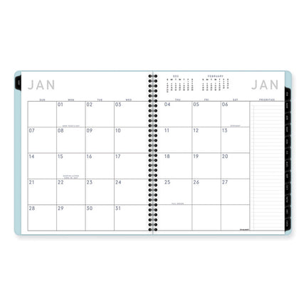Contemporary Lite Monthly Planner, 11 x 9.5, Light Blue Cover, 12-Month (Jan to Dec): 2025