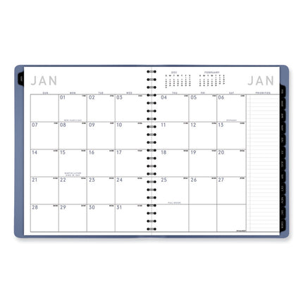 Contemporary Weekly/Monthly Planner, 11.38 x 9, Slate Blue Cover, 12-Month (Jan to Dec): 2025
