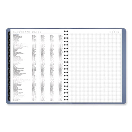 Contemporary Weekly/Monthly Planner, 11.38 x 9, Slate Blue Cover, 12-Month (Jan to Dec): 2025