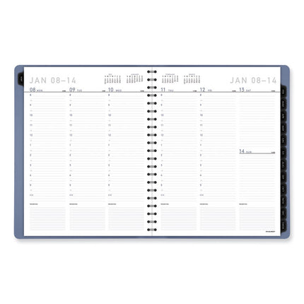 Contemporary Weekly/Monthly Planner, 11.38 x 9, Slate Blue Cover, 12-Month (Jan to Dec): 2025