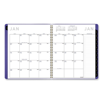 Contemporary Monthly Planner, 11.38 x 9.63, Purple Cover, 12-Month (Jan to Dec): 2025