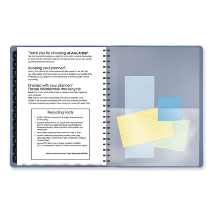 Contemporary Weekly/Monthly Planner, 11.38 x 9, Slate Blue Cover, 12-Month (Jan to Dec): 2025
