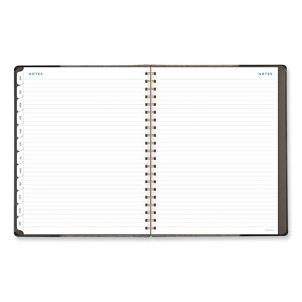 Signature Collection Black/Gray Felt Weekly/Monthly Planner, 11.25 x 9.5, Black/Gray Cover, 13-Month: Jan 2025 to Jan 2026
