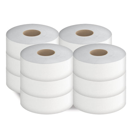 Select Jumbo Bath Tissue, Septic Safe, 2-Ply, White, 3.3" x 750 ft, 12/Carton