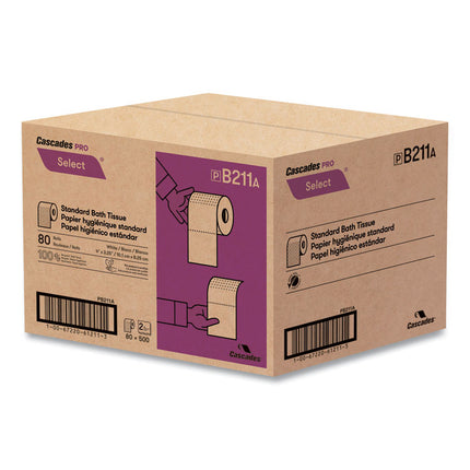 Select Standard Bath Tissue, 2-Ply, White, 500 Sheets/Roll, 80 Rolls/Carton