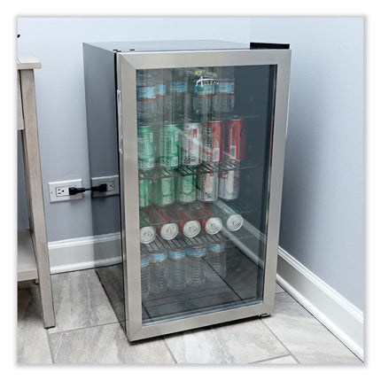 3.4 Cu. Ft. Beverage Cooler, Stainless Steel/black