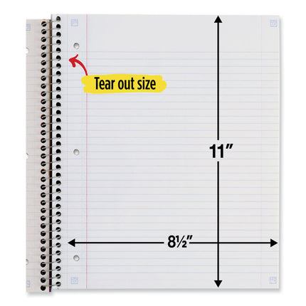 Wirebound Notebook, 1-Subject, Medium/College Rule, Assorted Cover Colors (Set 2), (100) 11 x 8.5 Sheets, 3/Pack
