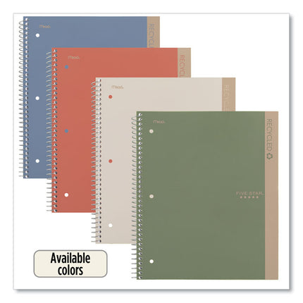 Recycled Notebook, 1-Subject, Medium/College Rule, Randomly Assorted Cover Color, (100) 11 x 8.5 Sheets