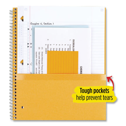 Wirebound Notebook, 1-Subject, Medium/College Rule, Assorted Cover Colors (Set 1), (100) 11 x 8.5 Sheets, 3/Pack