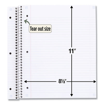 Recycled Notebook, 1-Subject, Medium/College Rule, Randomly Assorted Cover Color, (100) 11 x 8.5 Sheets