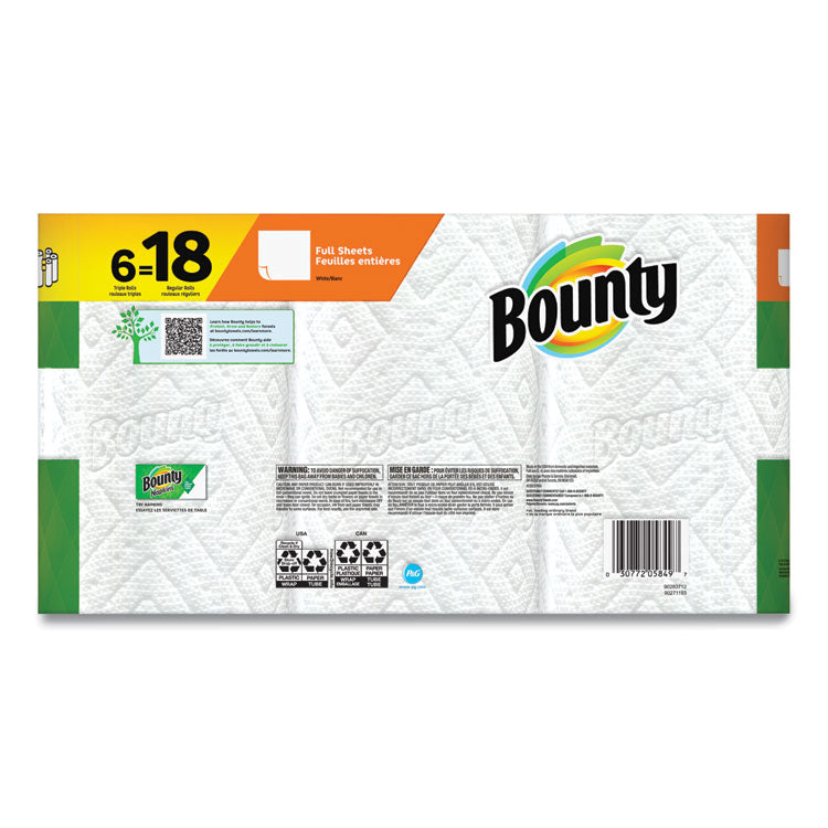 Select-a-Size Kitchen Roll Paper Towels, 2-Ply, White, 10.2 x 11, 75 Sheets/Roll, 6 Triple Rolls/Pack, 6 Packs/Carton