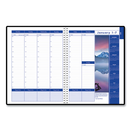 Earthscapes Recycled Weekly/Monthly Appointment Book, Landscape Photos, 11 x 8.5, Black Soft Cover, 12-Month (Jan-Dec): 2025