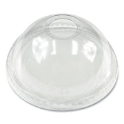 PET Cold Cup Dome Lids, Fits 9 oz to 12 oz Cold Cups, Plastic, Clear, 100/Pack