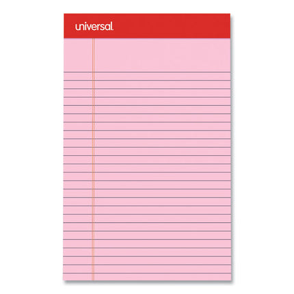 Perforated Ruled Writing Pads, Narrow Rule, Red Headband, 50 Assorted Pastels 5 x 8 Sheets, 6/Pack