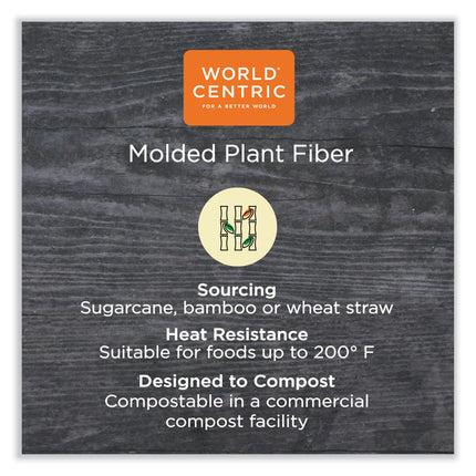 Fiber Hinged Containers, 3 Compartments, 8.8 x 8.2 x 2.9, Natural, Paper, 300/Carton