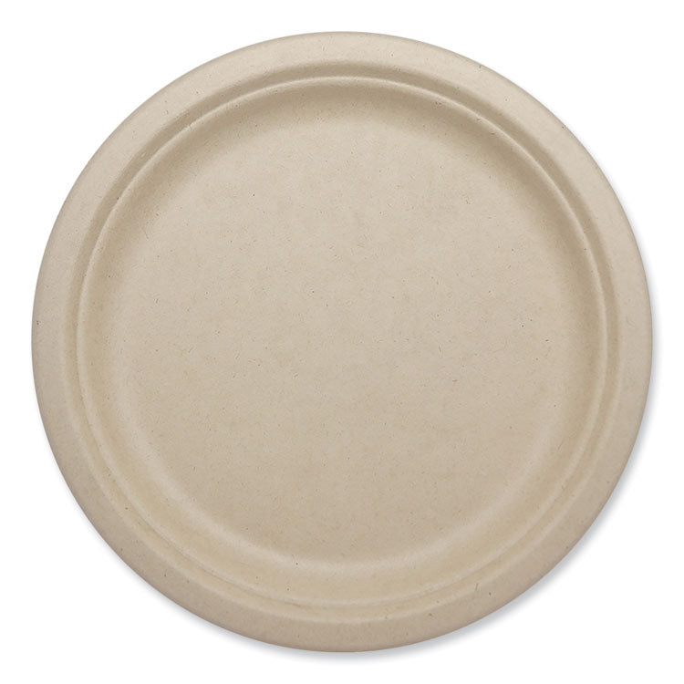 Fiber Plates, Paper, 10.1" dia, Natural, 800/Carton