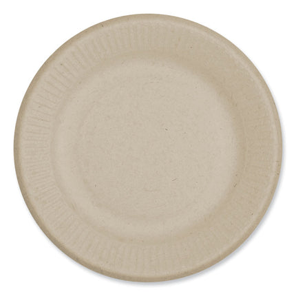 Fiber Plates, Ripple Edge, Paper, 6.1" dia, Natural, 1,000/Carton