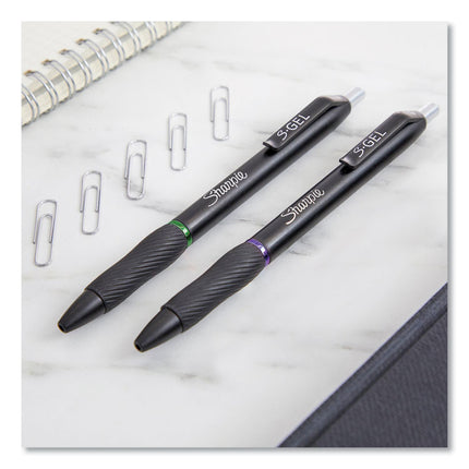 S-Gel High-Performance Gel Pen, Retractable, Medium 0.7 Mm, Green Ink, Black Barrel, Dozen