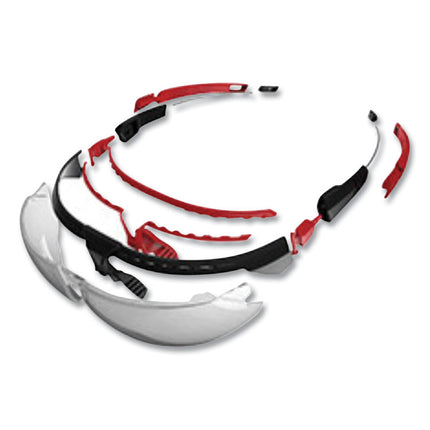 Avatar Safety Glasses, Black/Red Polycarbonate Frame, Gray Polycarbonate Lens